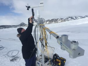 Weather station maintenance closeup