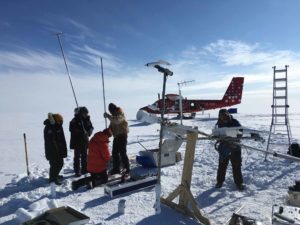 Weather station and plane in background