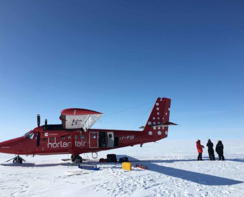 Red plane on Ice