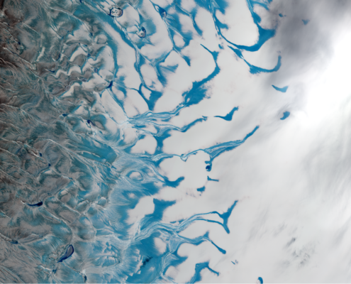 Darkening ice sheet surface